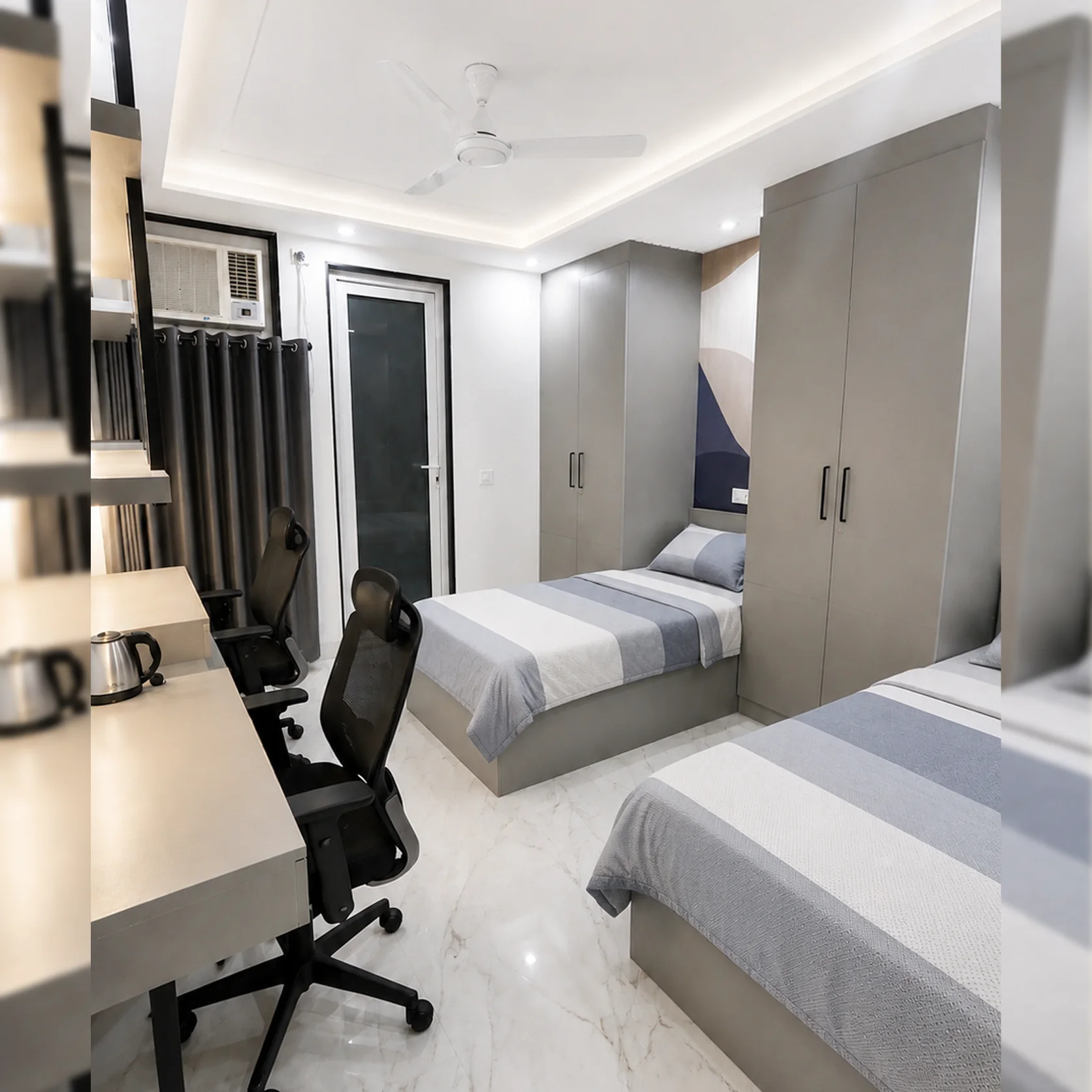 Velvet Quarter triple-sharing room